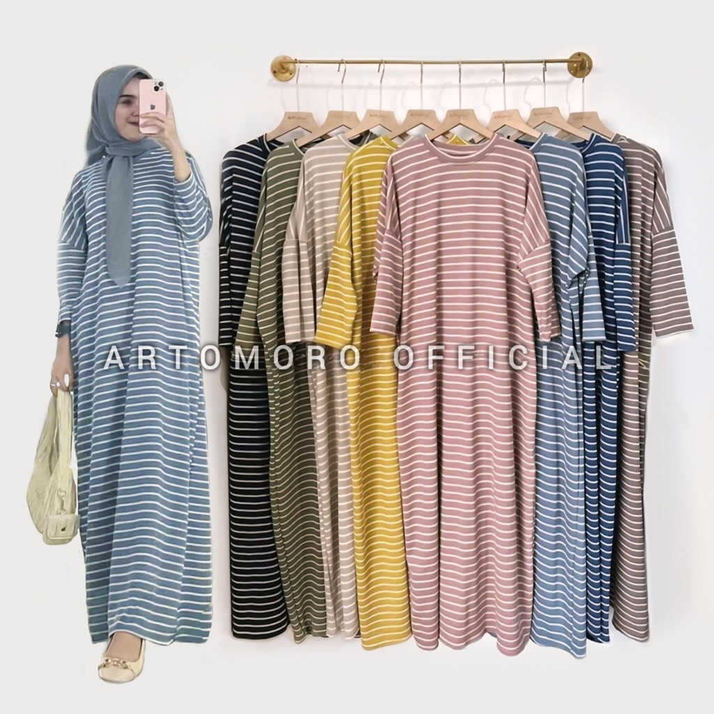 Batwing Knit Salur Premium | Kaftan Batwing Knit | Gamis Knit Import