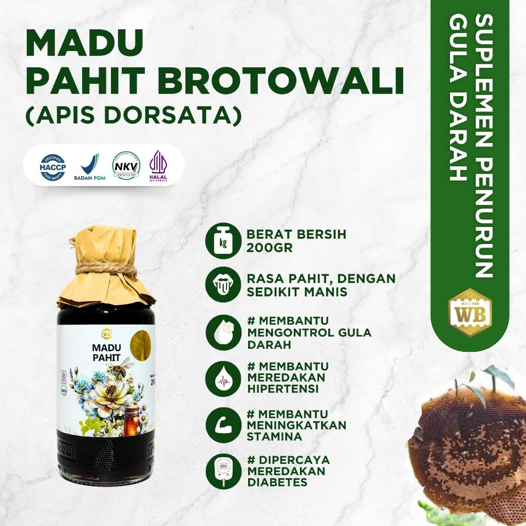 

WB Wild Bee - Madu Pahit Brotowali / Lebah Apis Dorsata - Wild Bee - Kemasan Try Kit - Beli 10 Gratis 1