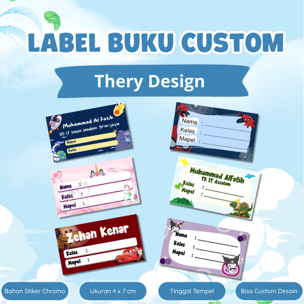 Stiker Buku Stiker Label Nama Stiker Sampul Buku