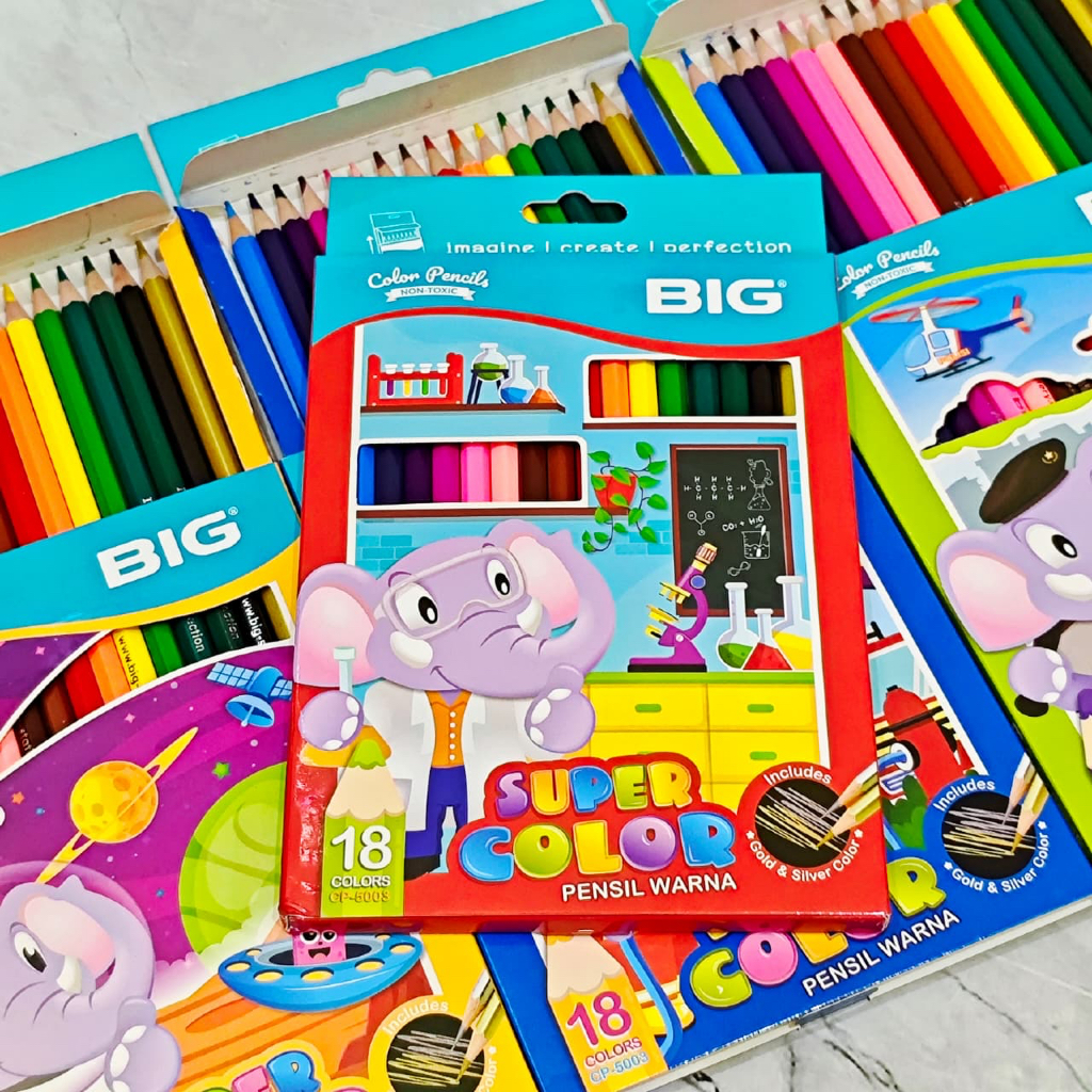 

SATU SET ( 18 WARNA ) Pensil Warna 18 Warna Panjang BIG