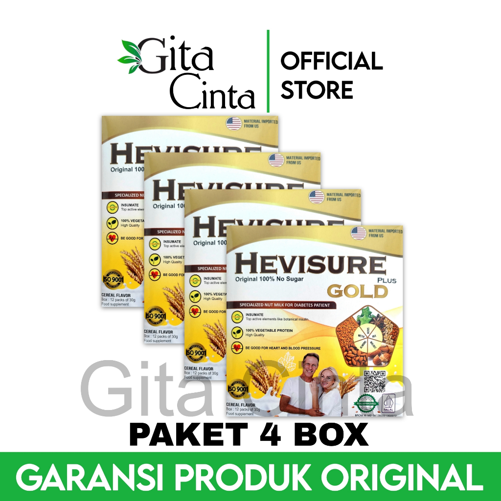 

4 Box Hevisure Gold Susu Untuk Diabetes Dan Kencing Manis Asli Original