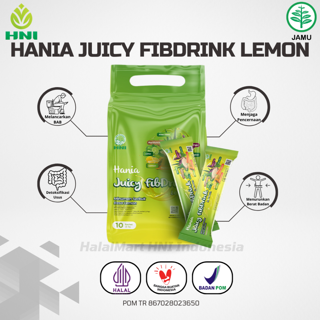 

HANIA JUICY FIBDRINK LEMON Membantu Proses Pencernaan Dapat Menurunkan Berat Badan, Melancarkan BAB