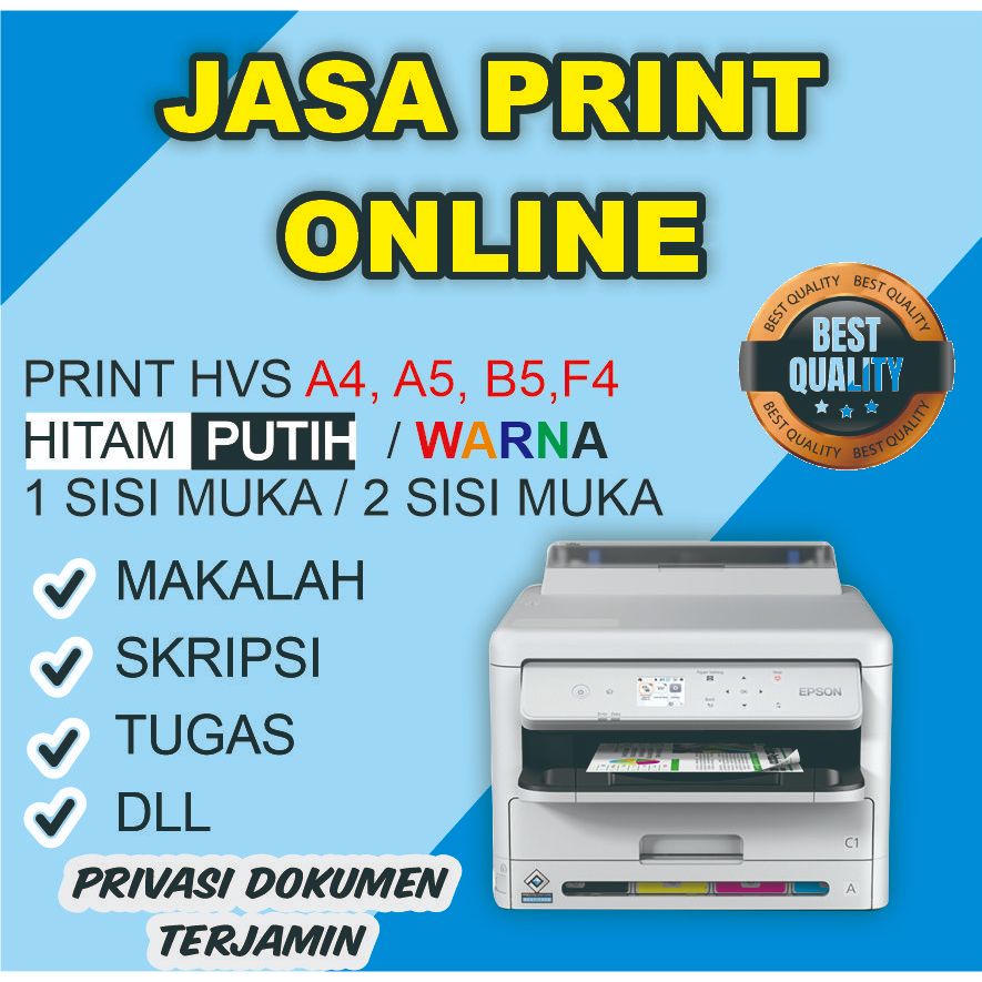 

Print A4 75 gsm / 80 gsm CETAK DOKUMEN MAKALAH, PROPOSAL, SKRIPSI, TESIS, DLL A4 BEST SELLER