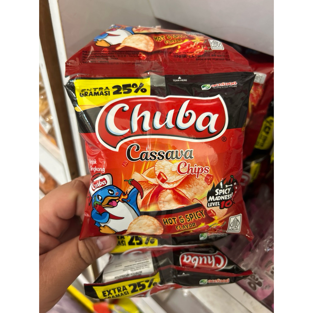 

CHUBA chips Hot & spicy level 10 renteng