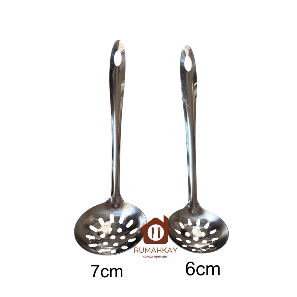 Ladle centong berlubang / sendok soup suki shabu hotpot perforating lubang bolong stainless steel