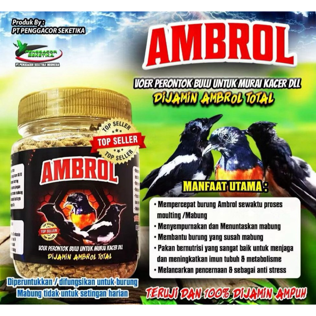 Ambrol Voer Coklat Perontok Bulu Burung Murai Kacer Anis