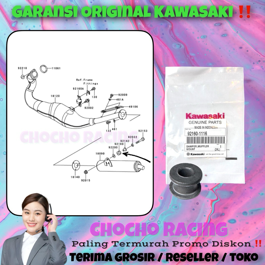 [1116] PROMO DISKON - COVER KARET DUDUKAN BREKET KNALPOT SLINCER BELAKANG NINJA RR OLD NEW ZX CBU KR