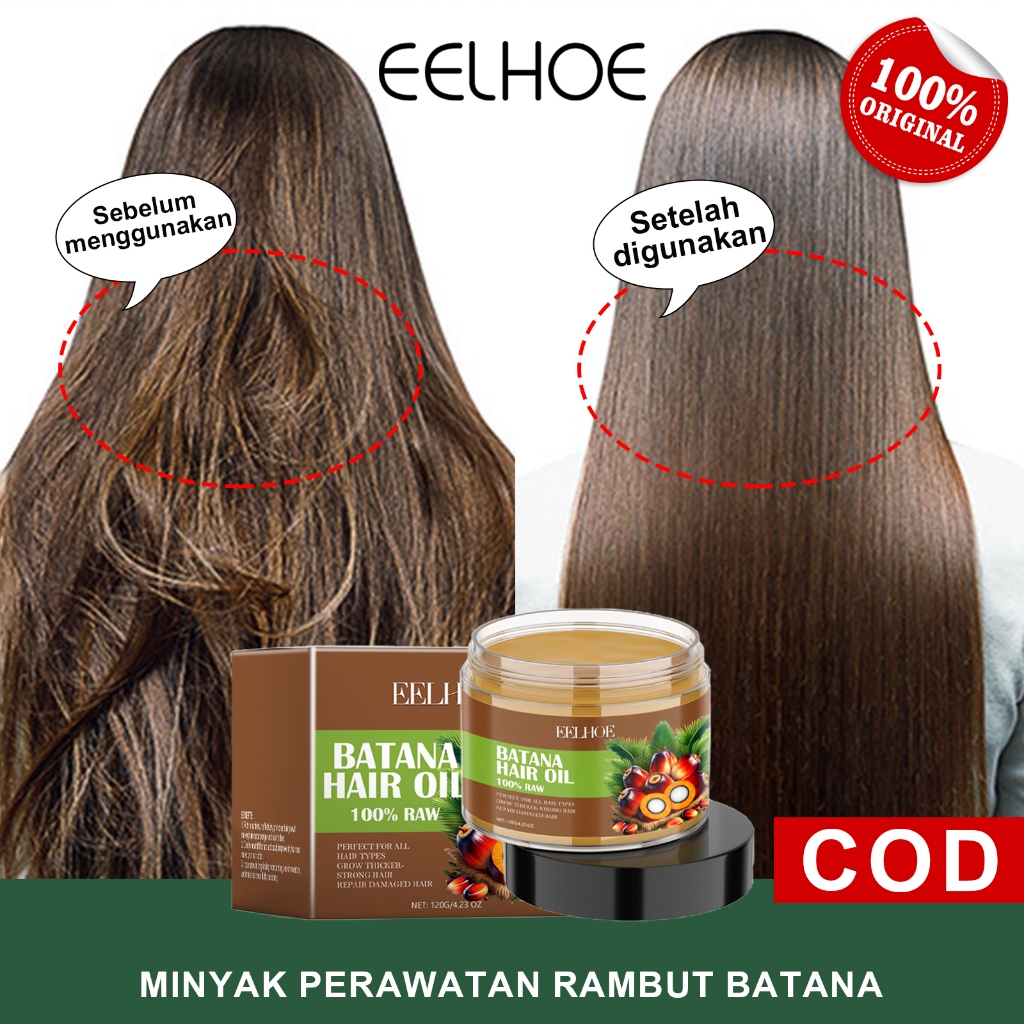 EELHOE【100%ORI】Batana Hair Oil 120g 100% Batana Oil Conditioner Minyak Penumbuh Rambut Batana Premiu