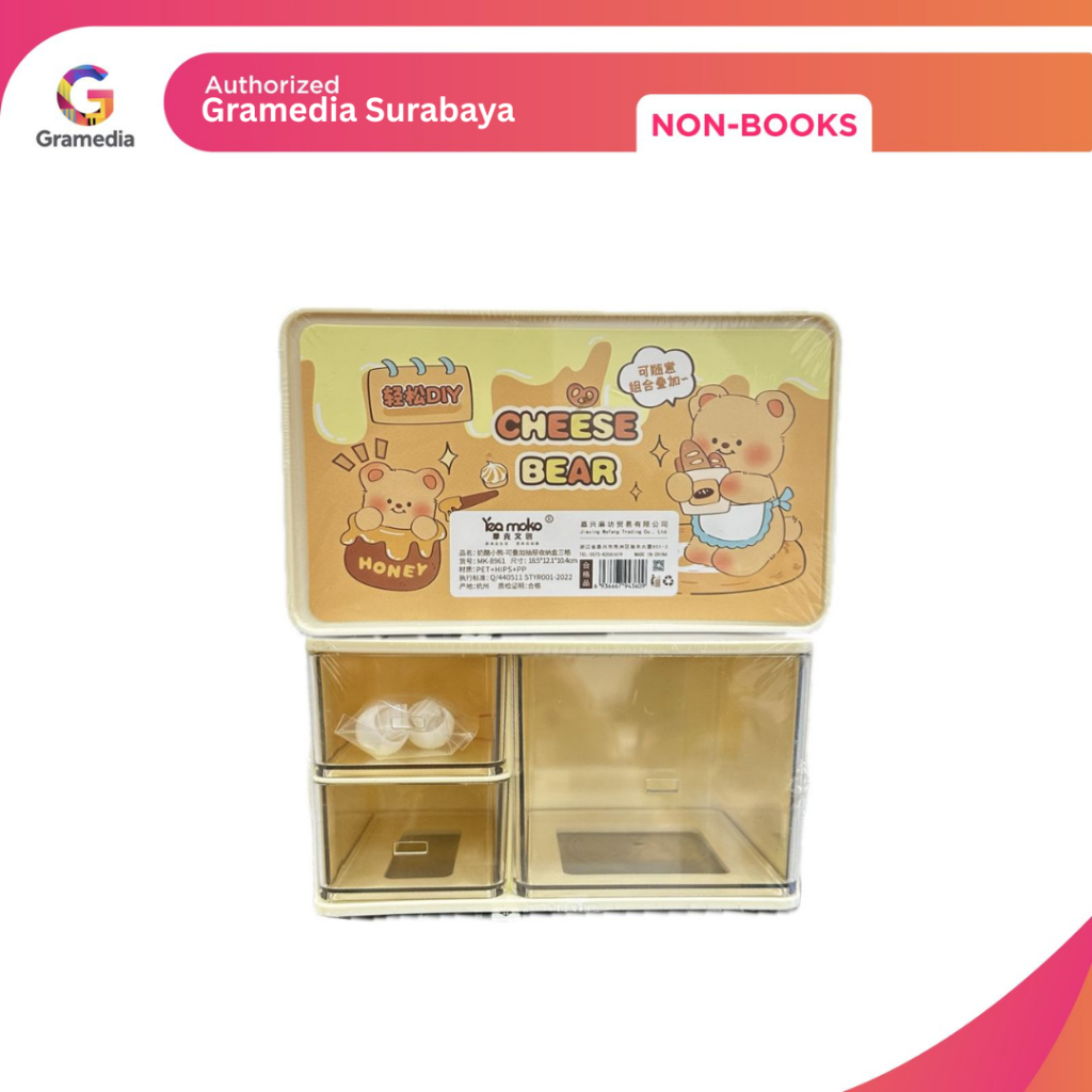 

Gramedia Surabaya - KAKO CHEESEBEAR PLASTIC STORAGEBOX 3SCTION MK-8961