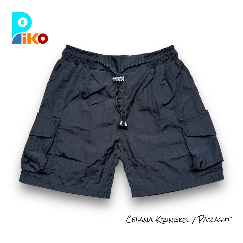 Piko Celana Cargo Pendek Anak unisex bahan Dusky crincle usia 3-10 tahun