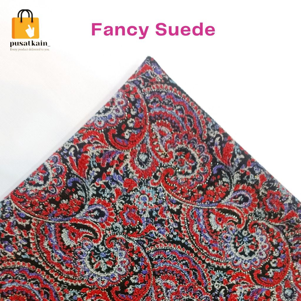 Fancy Suede / Kain Murah / Kain Printing / Kain Motif / Gamis / Kemeja / Abaya / Dress / Abaya Motif