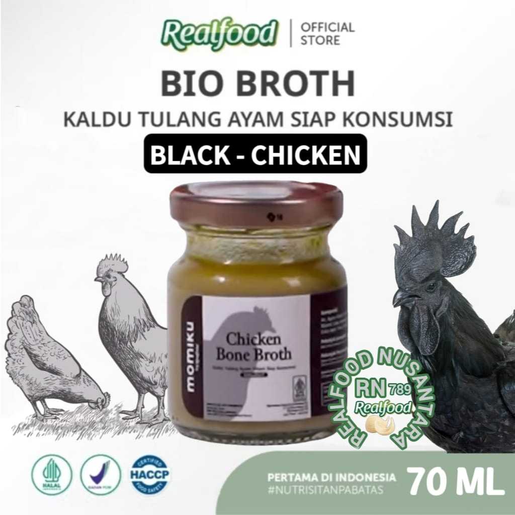 

Limited Edition ! Realfood Momiku Black Chicken Bone Broth ( Minuman Kaldu Ayam Hitam ) Untuk Mpasi & Pemulihan Pasca Melahirkan