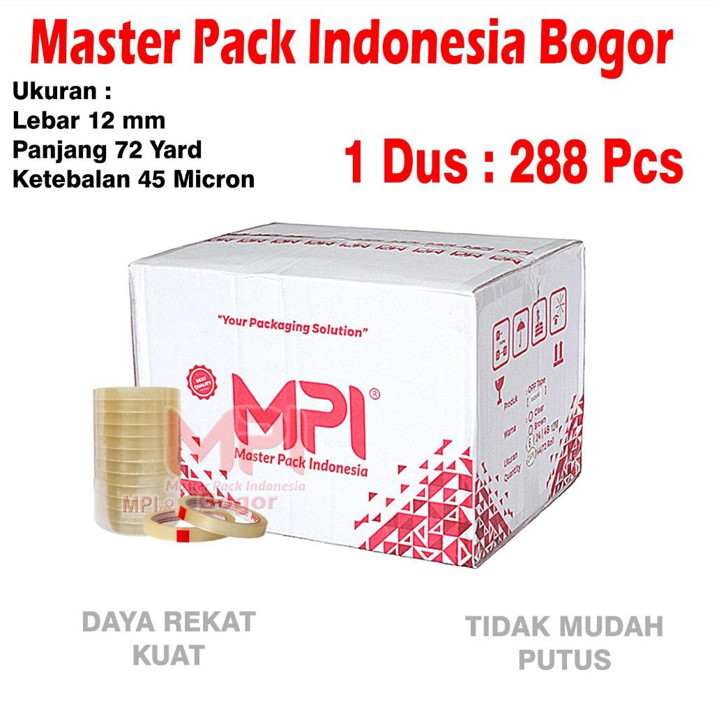 

1 DUS [ 288 PCS ] - Lakban Isolasi Mini 12mm x 72m - Selotip Kecil 12 mm x 72 Mete