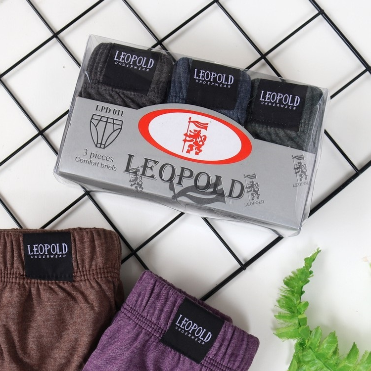 ( 3pc ) CD Leopold Mika | Celana Dalam Pria Dewasa Karet Kerut | CD Pria Leopold - May Yasmine