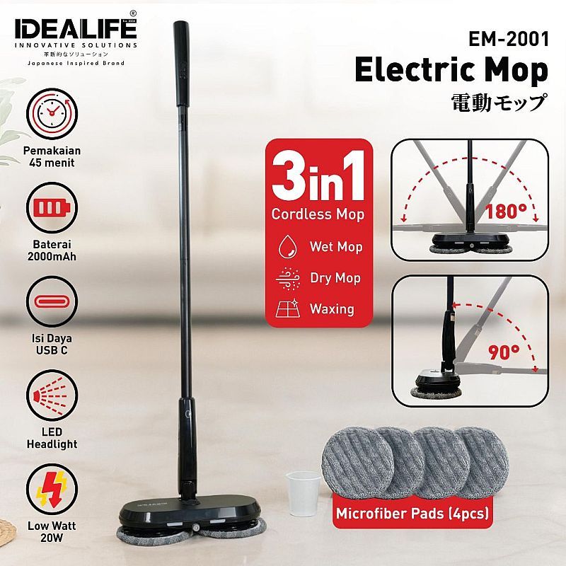 IDEALIFE - Electric Mop - Alat Pel Listrik - EM-2001
