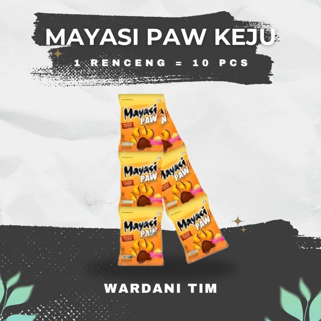 

[ 10 Pcs ] Mayasi Paw Keju 18 Gram 1 Renceng Isi 10