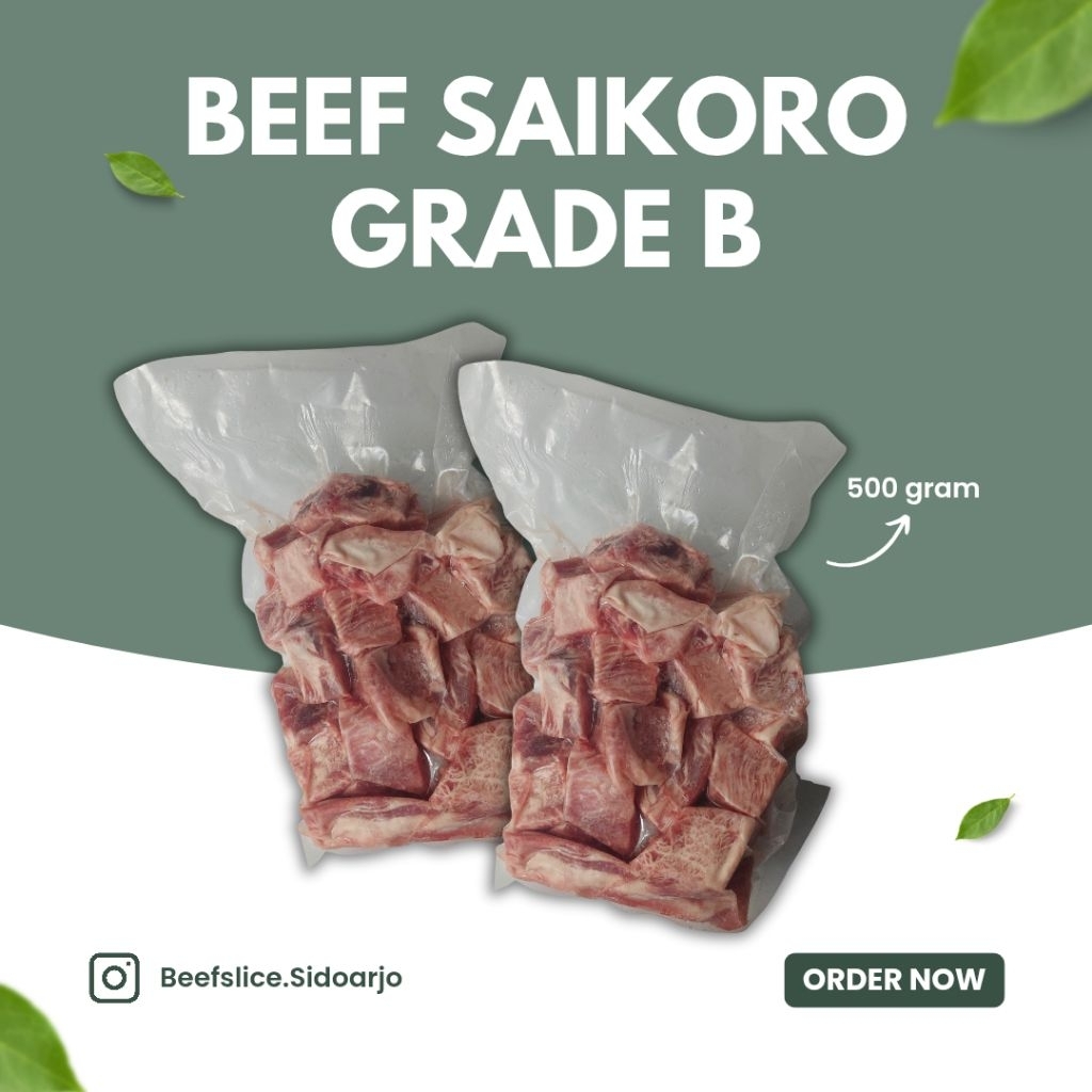 

READY Beef Saikoro Wagyu Grade B 500 Gram