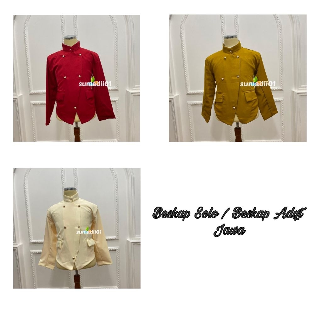 (Beskap Solo) Beskap Adat Jawa - Tradisional / Beskap Pagar Bagus - Among Tamu |Warna Lengkap