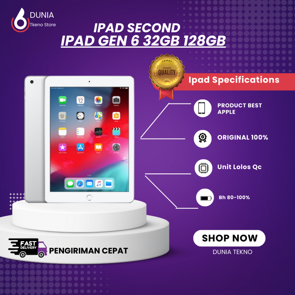 Ipad 6 32GB 128GB Wifi Only Second TERMURAH JAMINAN ORIGINAL APPLE
