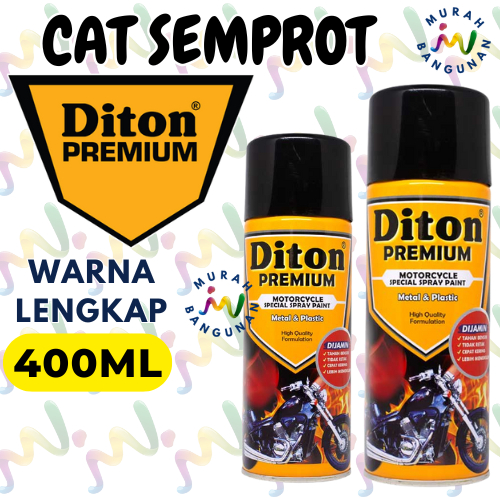 Cat Semprot Diton Premium Solid Colors (Black, Black Doff, White, Super White, Silver, Gold 400ml