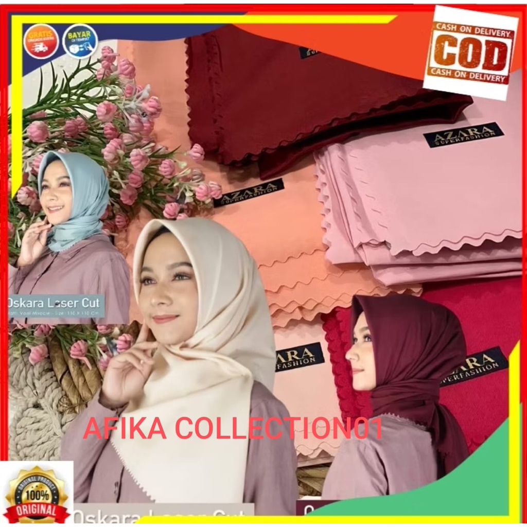 HIJAB SEGIEMPAT VOAL OSKARA / JILBAB VOAL OSKARA AZARA / KERUDUNG SEGIEMPAT