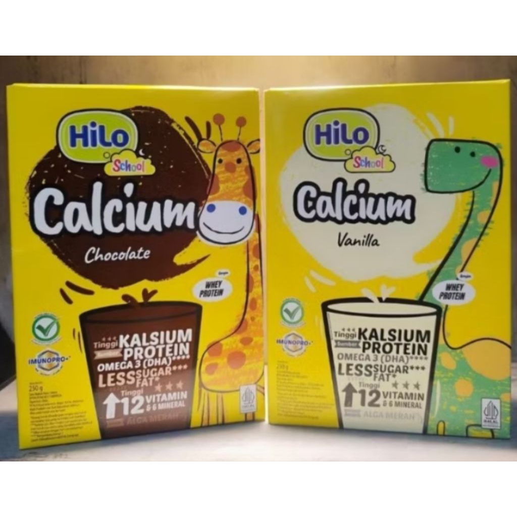 

Hilo School tinggi kalsium 250 gram vanila/cokelat