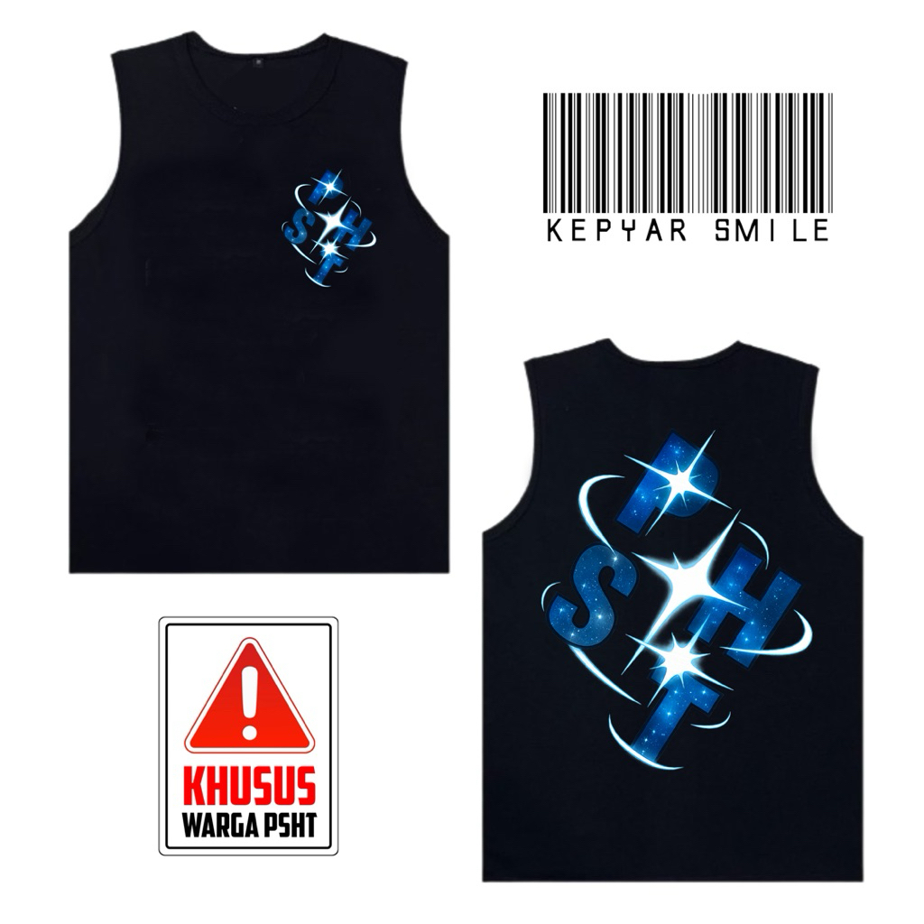 Singlet PSHT Distro (sablon warna biru) Free Stiker
