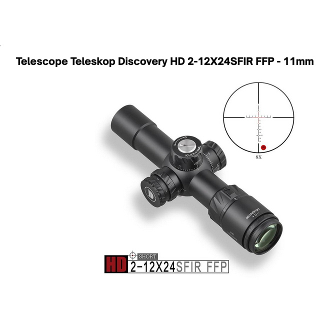 Telescope Teleskop Discovery HD 2-12X24SFIR FFP original lengkap