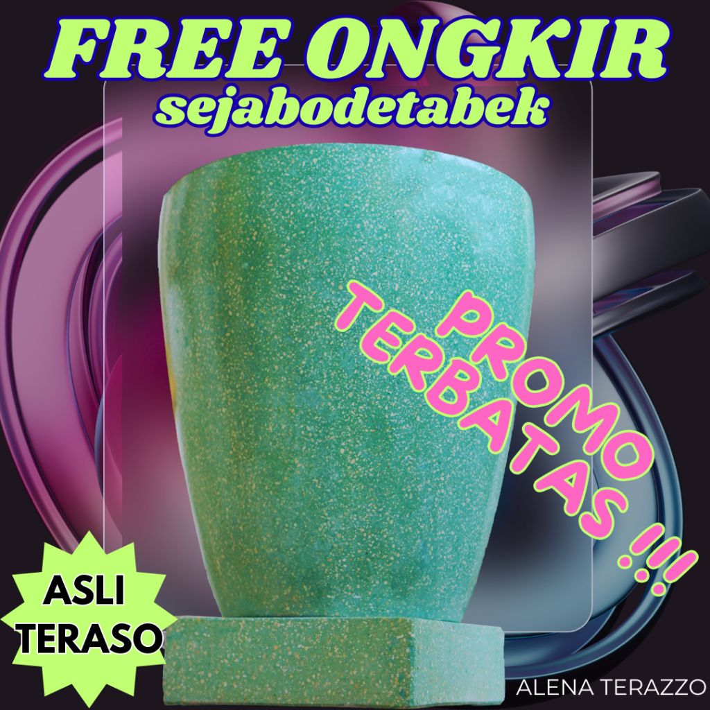BAK MANDI TERAZZO MODEL JOGJA WARNA HIJAU TINGGI 70CM / BAK MANDI MINIMALIS MARMER FREE ONGKIR