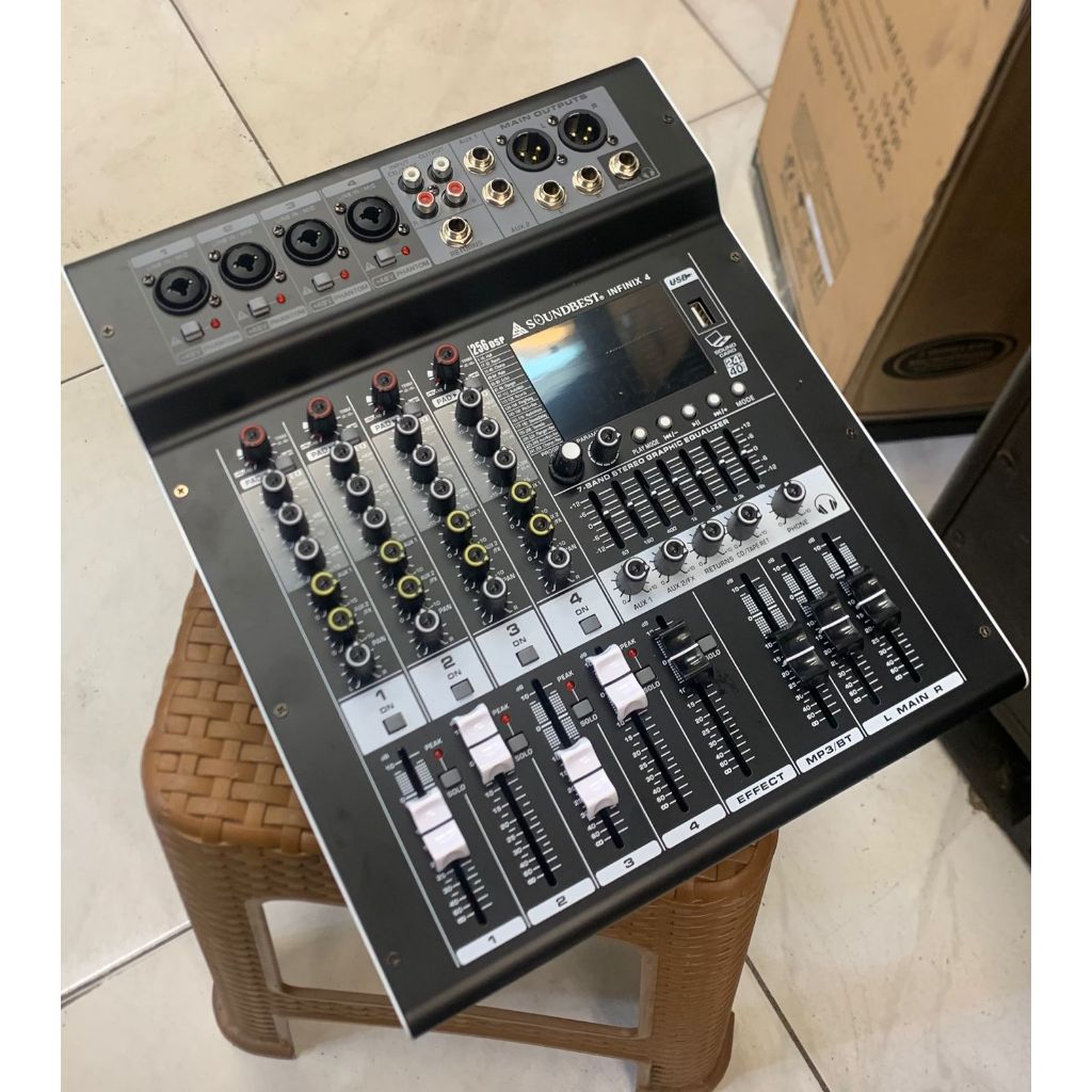 POWER MIXER SOUNDBEST INFINIX 4 SOUND BEST INFINIX-4 BLUETOOTH 4 CHANNEL
