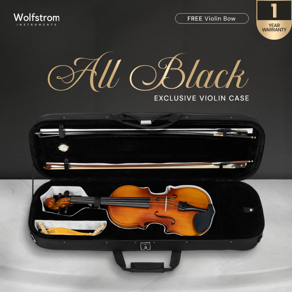 Wolfstrom Exclusive Biola Case All Black - Tas Biola Violin 4/4