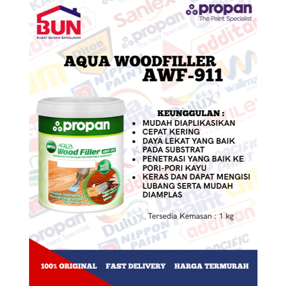 DEMPUL KAYU WATERBASED PROPAN IMPRA AQUA WOOD FILLER 1KG