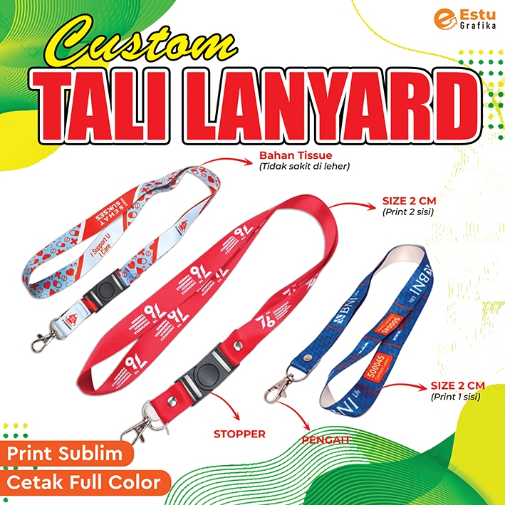 

Cetak Lanyard - Tali ID Card - Lanyard - Tali - Gantungan - Kalung ID Card - ID Card - Cetak Tali