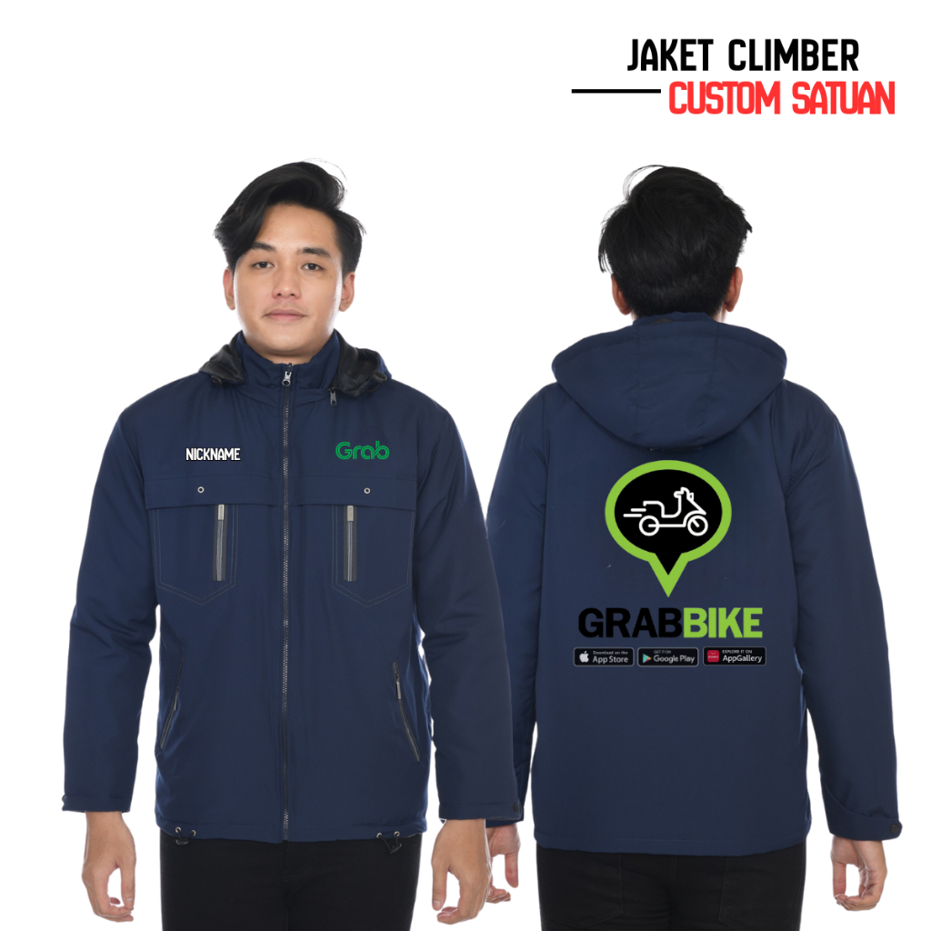 Jaket Motor Grabike Pria Custom Ojek Online Grab