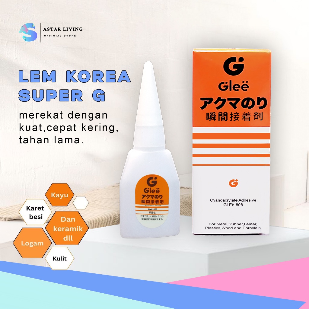 

LEM G KOREA SUPER GLUE 10PC/25PC/50PC LEM TETES PEREKAT SUPER REKAT LEM SERBAGUNA