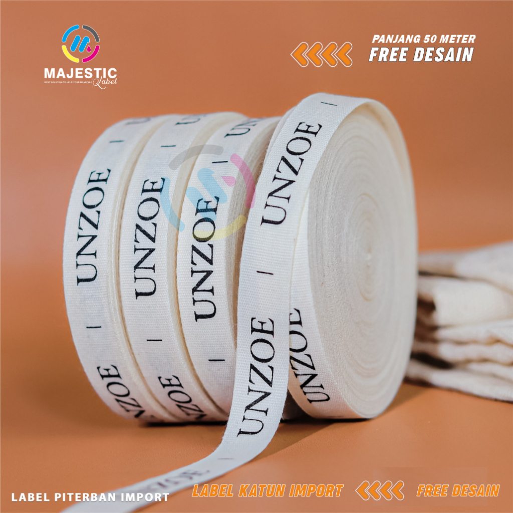 

label baju katun / import 50 mter Laskar Label