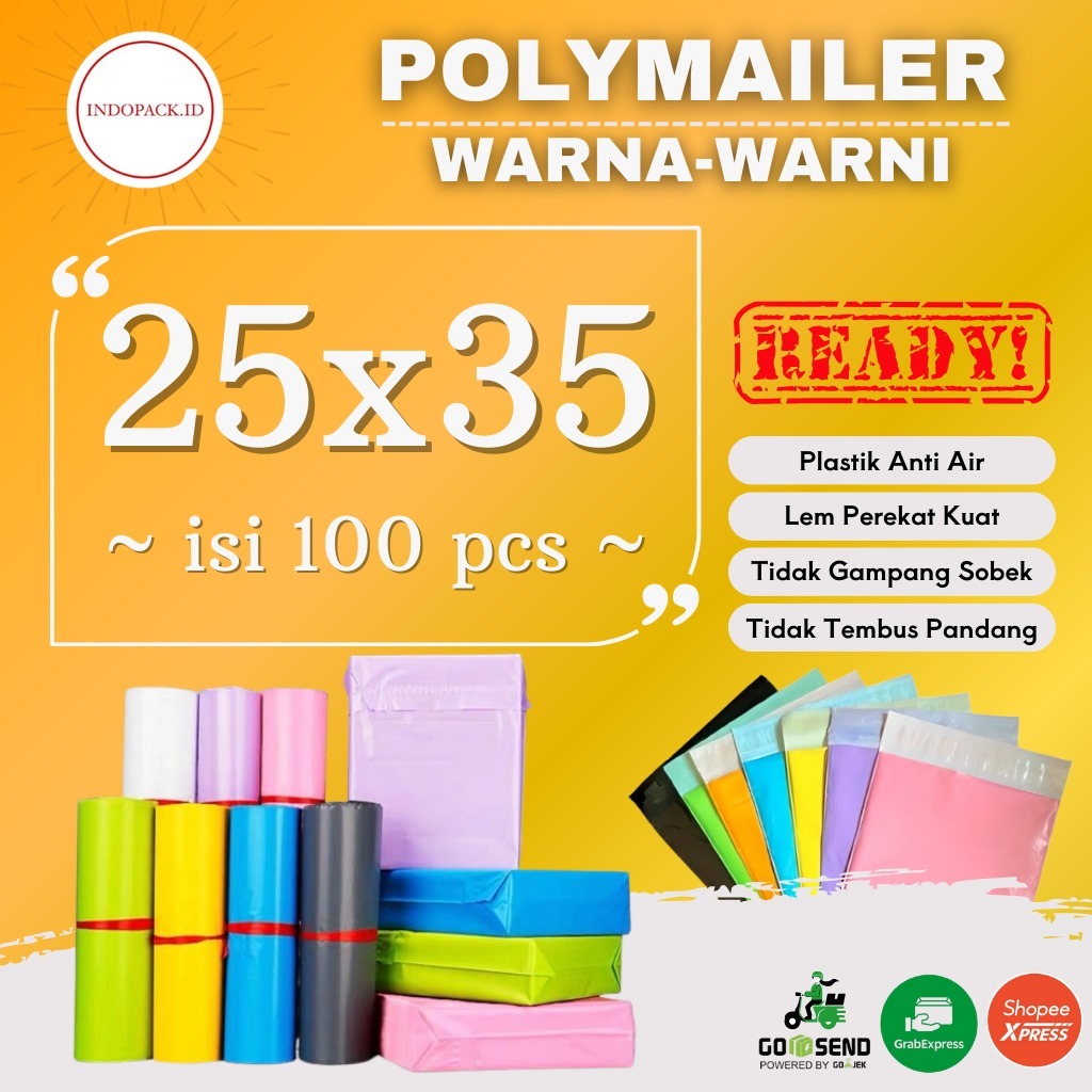 

POLYMAILER PLASTIK PACKING ONLINE ukuran 25x35 ISI 100pcs