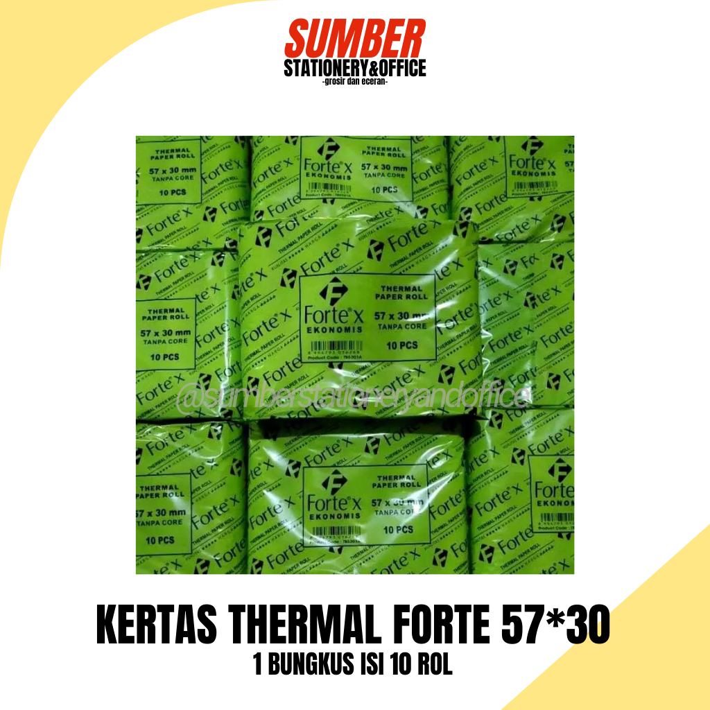 

[MIN 5 ROLL] KERTAS THERMAL FORTE 57*30 MM | BRILINK (F-TP-5730-H)