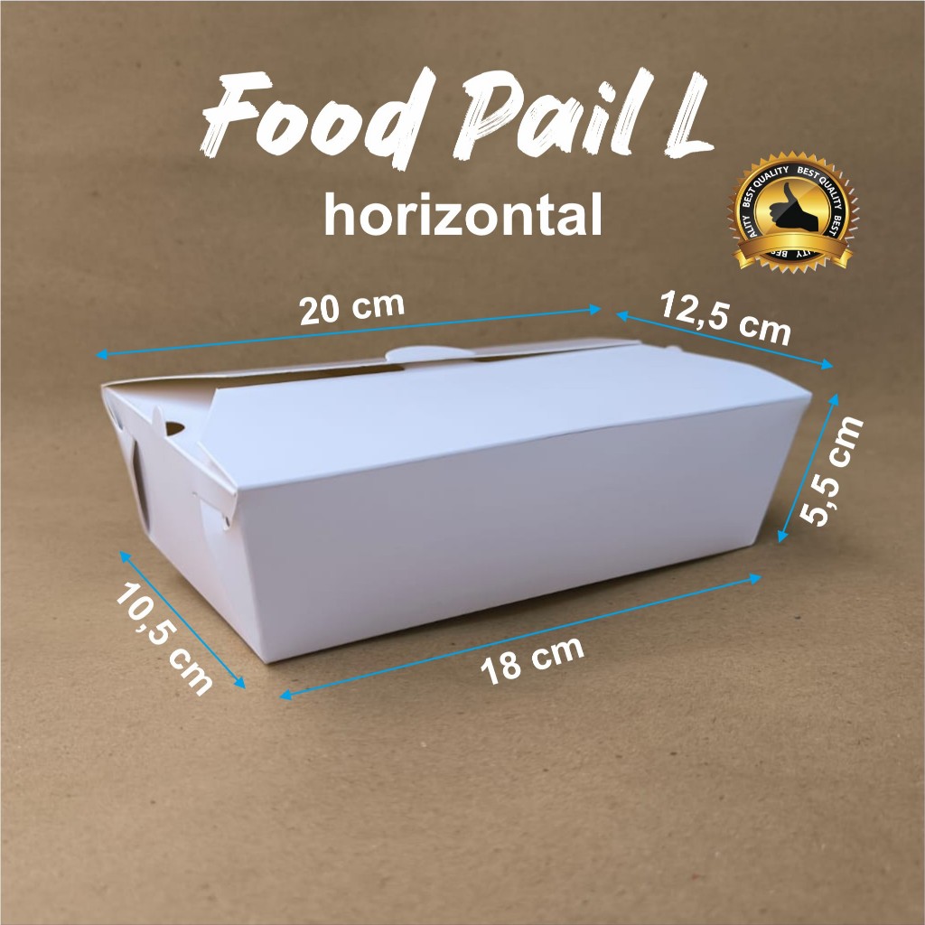 

Food Pail Ivory/Putih Polos / Dus Makan / Rice Box Ukuran L / Kemasan Premium