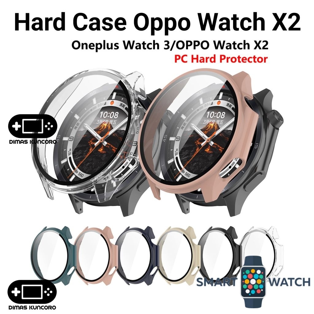 Hard Case Oppo Watch X2 cover bumper tempered glass mika shell pelindung anti gores antigores oneplu