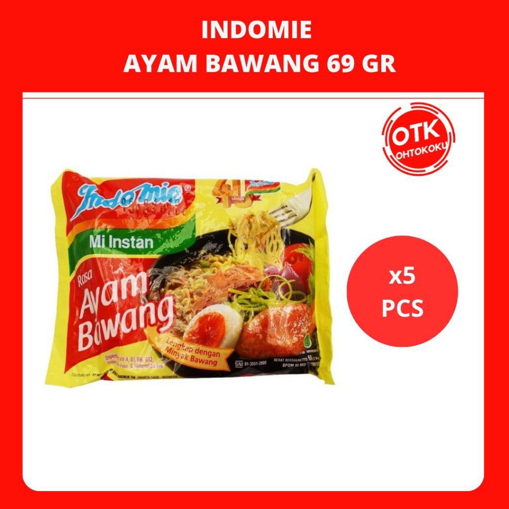

Indomie Mi Instan Rasa Ayam Bawang 69 gr x 5 pcs