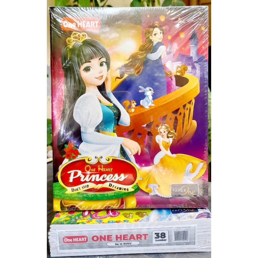 

Buku Tulis Princess-Mobil-Capibara-Kelinci ONE HEART 38 Lembar isi 10 pcs buku