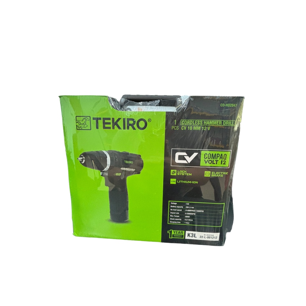 Mesin Bor Cordless Tekiro 10 MM 12V/ Tekiro Cordless Hammer Drill 10 MM 12 V