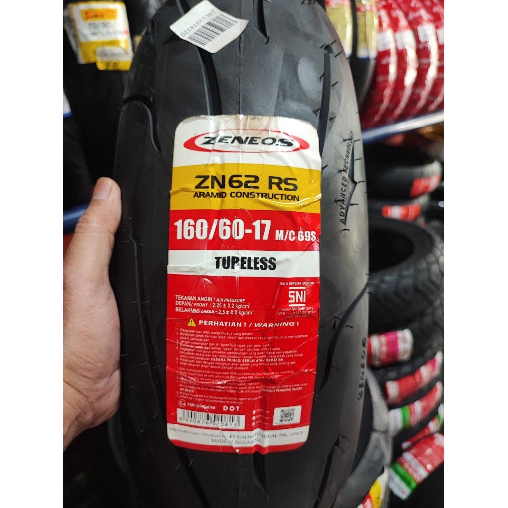 BAN ZENEOS 160/60-17 ZN62RS Ban Motor CBR 250, NINJA 250, MT15, MT25, R15, YZF R25, XSR 155, GSX 250