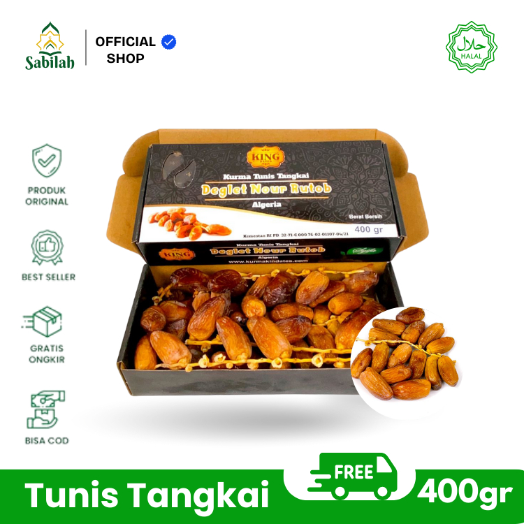

Kurma Tunis Tangkai 400gr Kemasan Box Kurma Premium