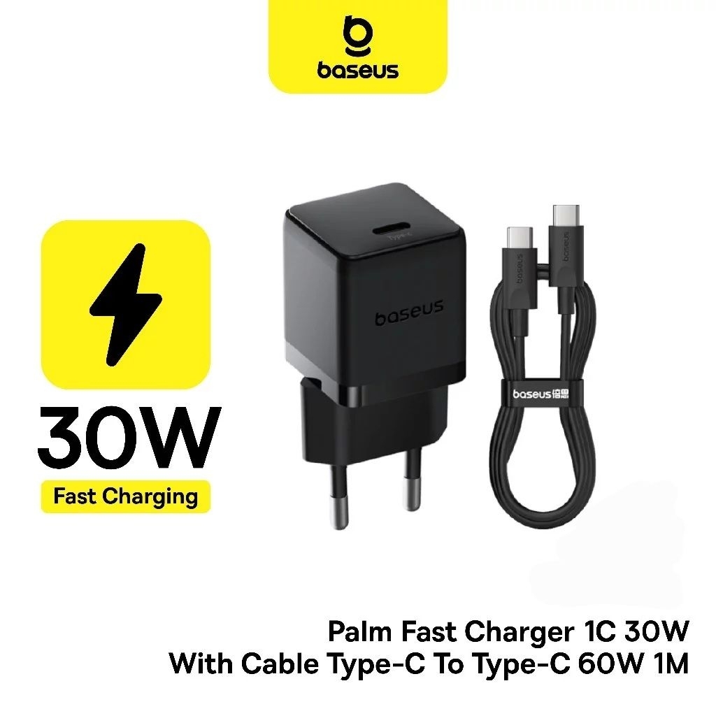 Adaptor Batok Kepala Charger Mini Baseus Palm 30W Fast Charger