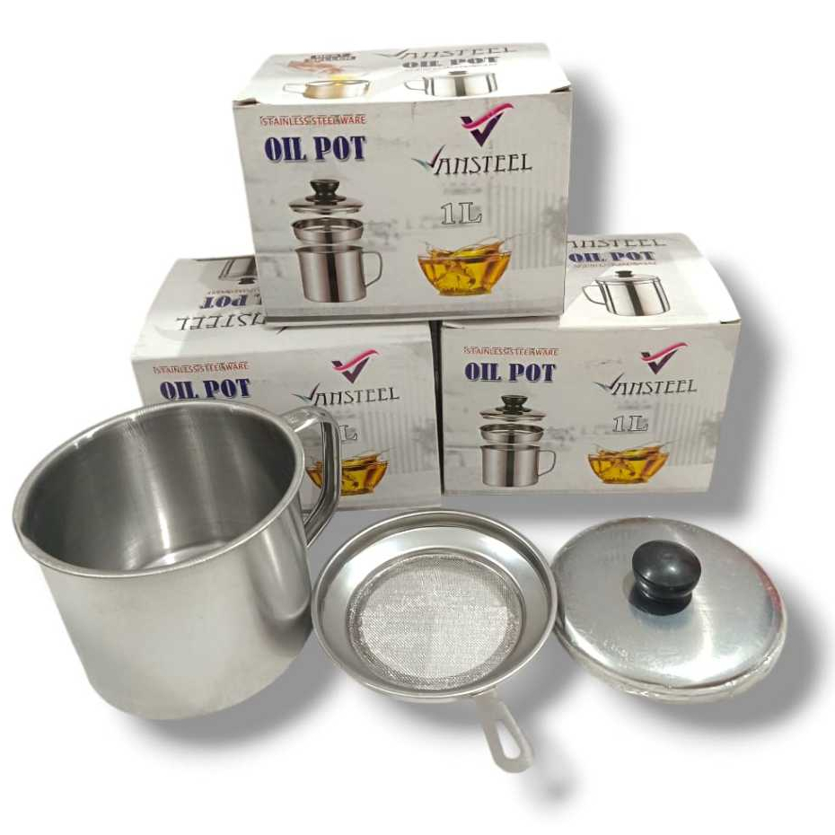(TERMURAH) Oil Pot Stainless Filter Saringan / Vinsteel Oil Pot Stainless Filter Saringan Minyak