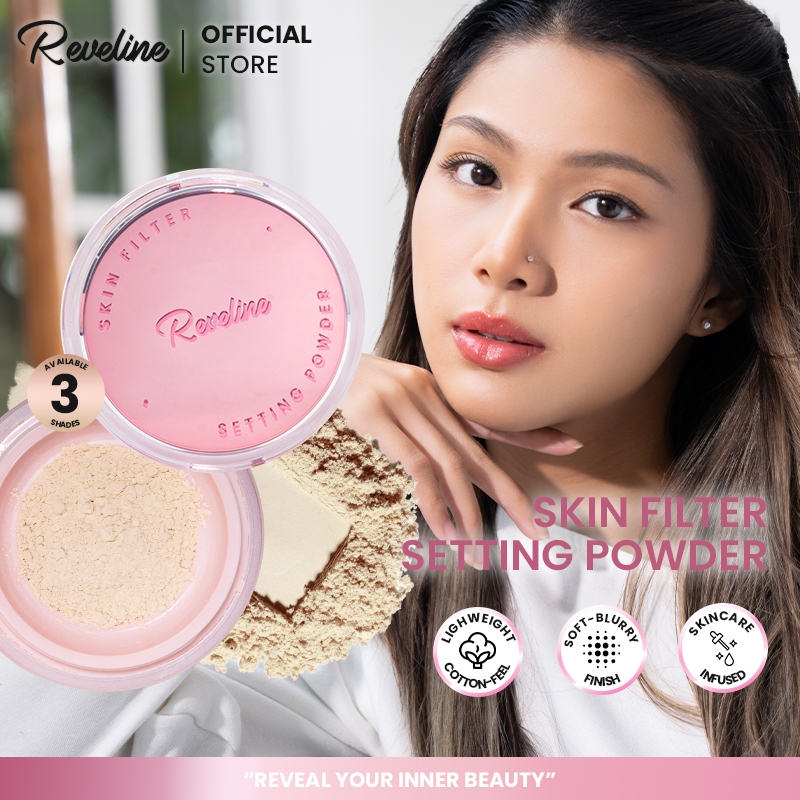 REVELINE Setting Powder Skin Filter Bedak Tabur Make up Tahan Lama