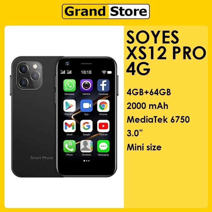 HP ANDROID MINI SOYES XS12 PRO 4/64GB bisa COD 4G LTE Dual Sim IMEI Permanent Android 10 3.0 inch
