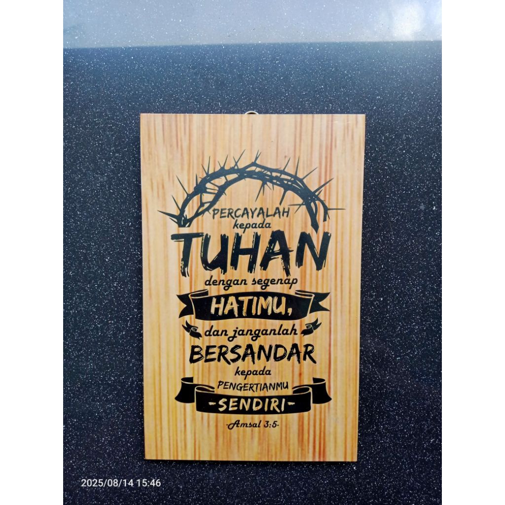 Dekorasi Dinding Rohani MDF Board Ayat Alkitab